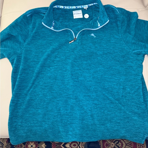 Tommy Bahama Green 3/4 zip - Picture 1 of 8